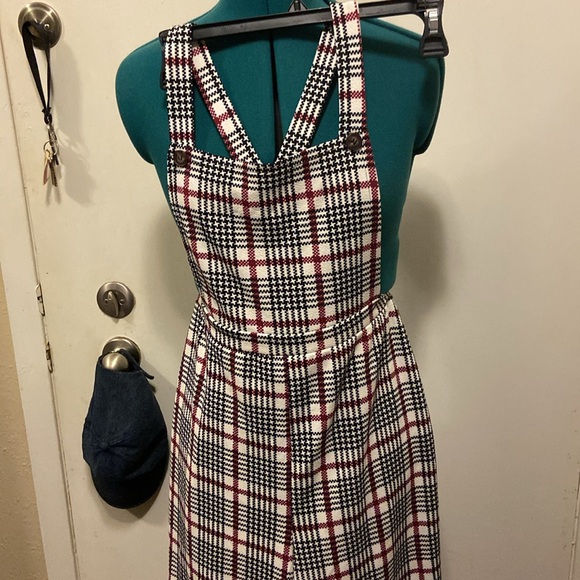 Checkered polyester bibs wide legged JR’s Med by Heart and Arrow - Picture 2 of 7